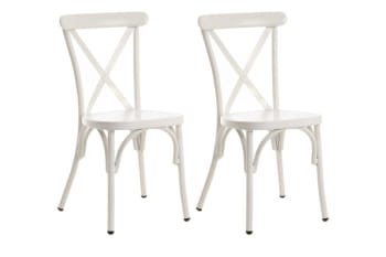 Dahlia - Lot de 2 chaise de jardin bistrot empilable en aluminium