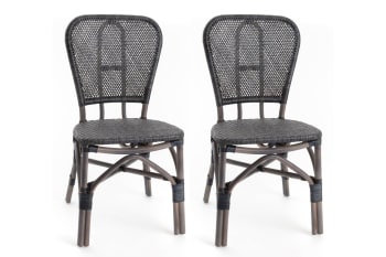 Nice - Lot de 2 chaise bistrot en rotin