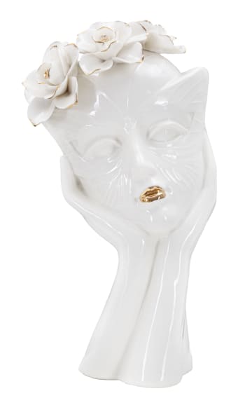 WOMAN MASK - Vaso in porcellana bianco cm 16,5x14x27,3