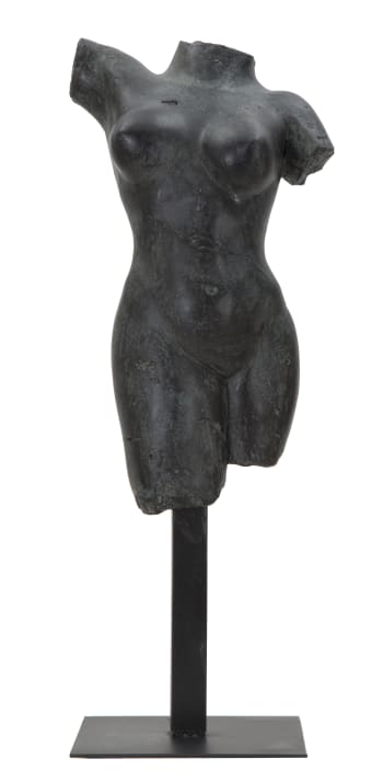 MUSEUM WOMAN - Scultura in resina nera con base in metallo cm 19x17x50