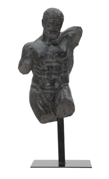 MUSEUM MAN - Scultura in resina nera con base in metallo cm 26x22x57,5