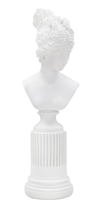 WOMAN - Scultura di donna su piedistallo in resina bianca cm 11x10,5x35,5