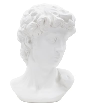 ROMAN PLUS - Scultura testa in resina bianca cm 20x13x30