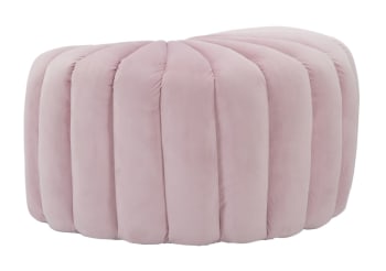 SHELL - Pouf semicircolare in tessuto rosa cm 80x50x42
