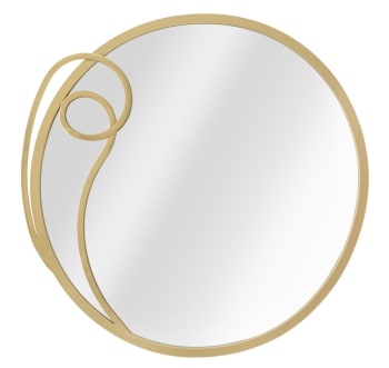 Specchio da parete ovale con farfalla in metallo dorato cm 66x3x90  BUTTERFLY