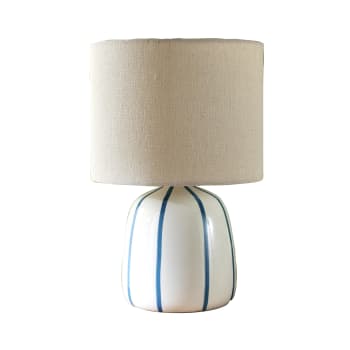 ATLANTIK - Lampe à poser d'intérieur en céramique bleue
