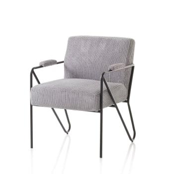 Pouf 58 Cm In Velluto Grigio Chiaro - Elisandra