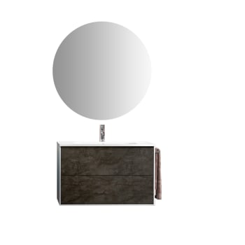 Igea - Mueble de baño de 4 piezas en melamina oxido