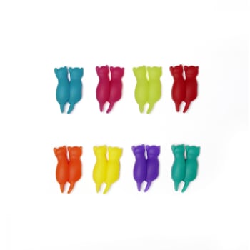 Set de 8 marqueurs de verres chats silicone multicolore