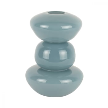 Bubbles - Vase en verre bleu h25cm