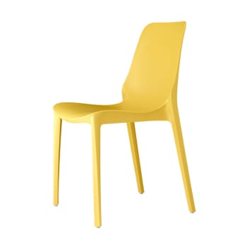 Ginevra - Chaise design en plastique jaune