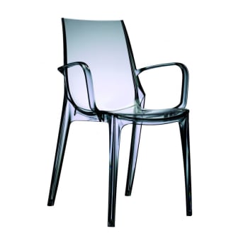 Vanity - Chaise design en plastique gris transparent