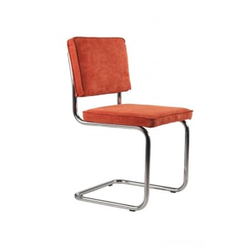 Ridge rib - Chaise design en tissu orange