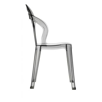 Titi - Chaise design en plastique gris transparent