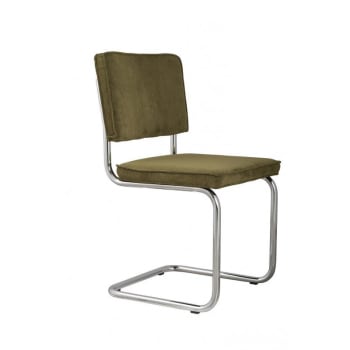 Ridge rib - Chaise design en tissu vert