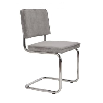 Ridge rib - Chaise design en tissu gris clair