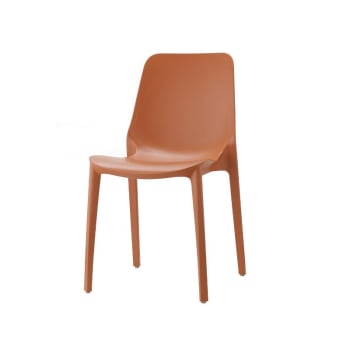 Ginevra - Chaise design en plastique marron