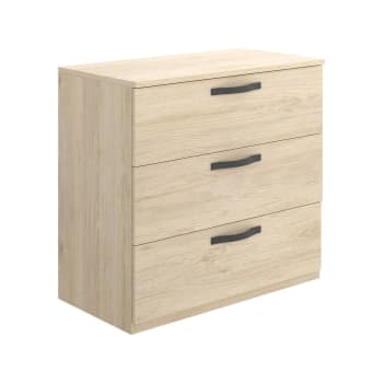 Dlovato - Commode effet bois beige 70x45 cm