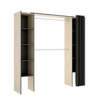 Petite armoire en pin laqué noir - Eva - Homifab