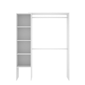 Makalu - Grande Armoire effet bois blanc 140x40 cm