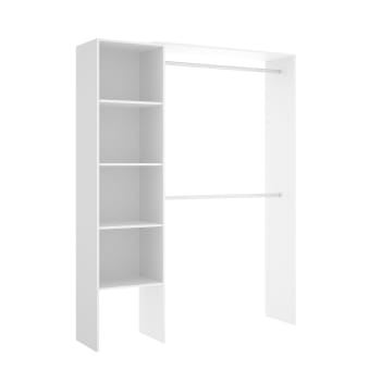 Dgolett - Grande Armoire effet bois blanc 140x40 cm