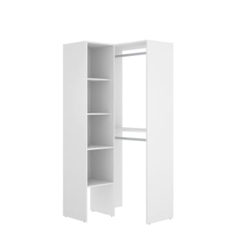 Dalmic - Guardaroba grande effetto legno bianco 79x88h186 cm