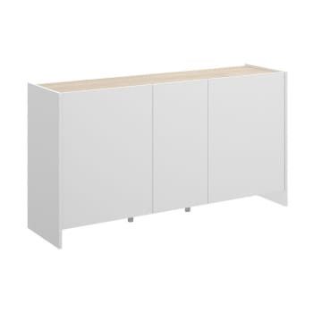 Dariol - Aparador efecto madera blanco, roble 138x42h76 cm