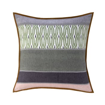 Bragance - Taie d'oreiller en satin de coton lavé multicouleurs 65 x 65 cm