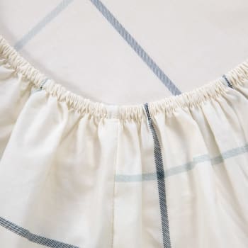 Alocasia - Drap housse en percale de coton blanc 180 x 200 cm