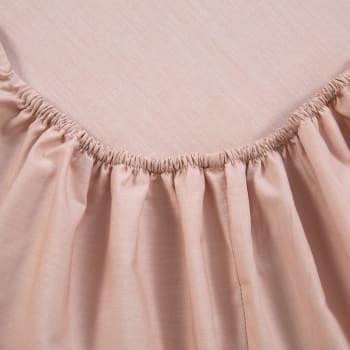 Alcove - Drap housse pour lit articulé en percale de coton rose 180 x 200 cm