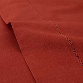 Alcove - Drap plat en percale de coton rouge 240 x 300 cm