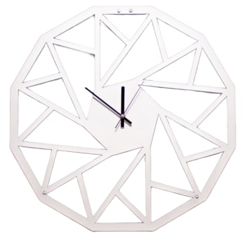 Orologio Geometrico in Metallo, Bianco e Nero, 50x50 cm