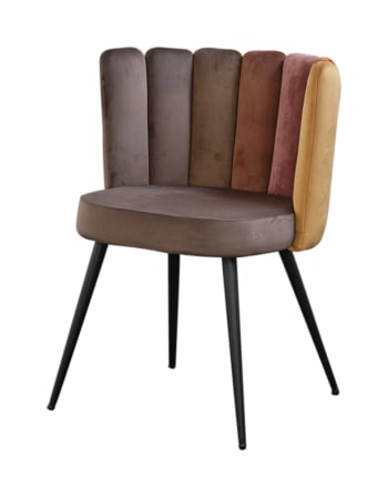 JADA - Stuhl aus Samt mit schwarzen Füßen, braun