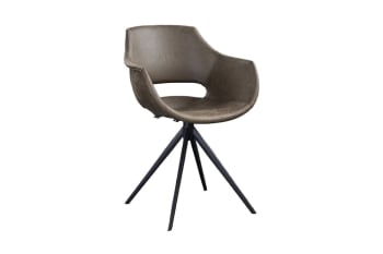 ZAJA - Drehbarer Stuhl aus Microfaser, oliv