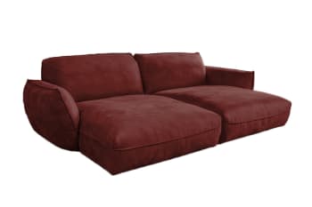 DAVITO - Big Sofa aus Lederimitat, bordeaux