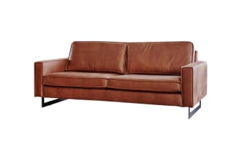 VILNIUS - 3-Sitzer Sofa aus Kunstleder, cognac