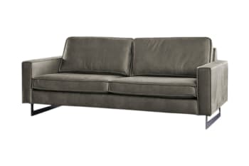 VILNIUS - 3-Sitzer Sofa aus Kunstleder, anthrazit