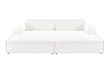 SAMU - Extrabreites Sofa aus Feincord, weiß
