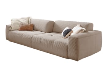PALACE - Sofa mit Sitztiefenverstellung aus Cord, taupe