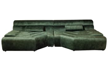 TARA - Big Sofa aus Samt mit Kissen, moosgrün
