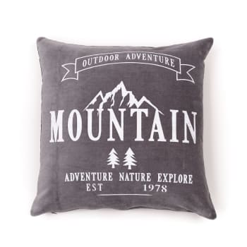 Mountain - Coussin en coton anthracite 40x40