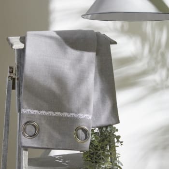 Charme - Rideau à �illets en coton gris 140x240
