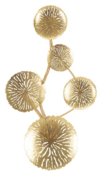 DISHI - Applique in metallo dorato con intagli cm 68,5x10x38