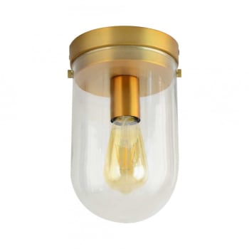 Lirton - Plafonnier 1 lumière en verre et métal doré