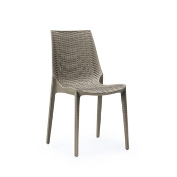 Lucrezia - Chaise design en plastique taupe