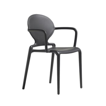 Gio - Chaise design en plastique gris anthracite
