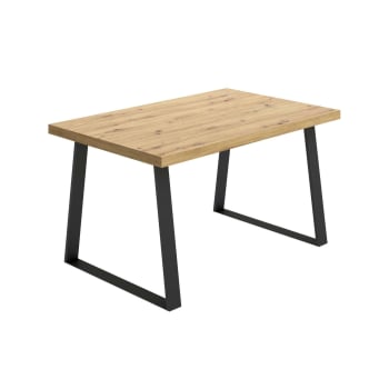 Darrigh - Table fixe effet bois de chêne noué 140x90