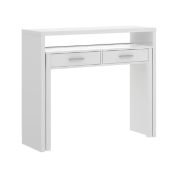 DecHome Scrivania per Camera e Ufficio con Cassetti e Ruote Postazione di  Lavoro Doppia o Singola 100x36x88cm Bianco - 021V01WTe920