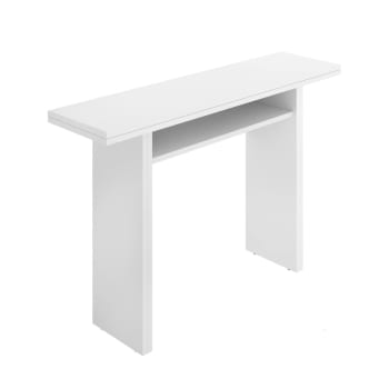 Dmanuel - Tavolo allungabile effetto legno bianco 110x33/66