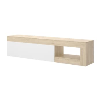 Dadl - Mueble tv efecto madera de roble y blanco